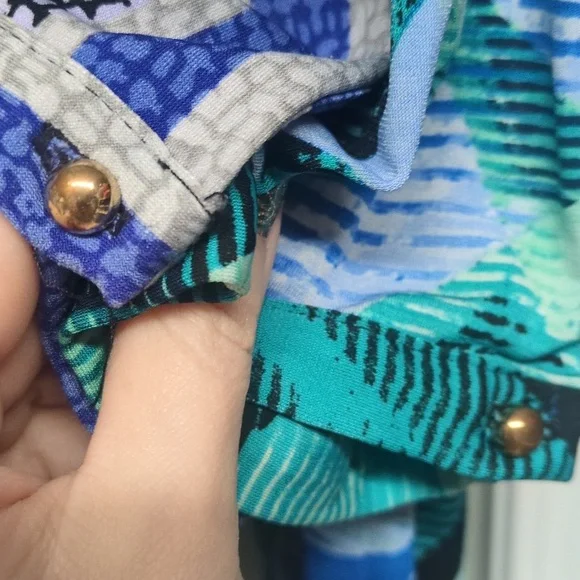 Bundle of 2 Dana Buchman Blue Green And Blue Gray Tunic Tops - Picture 5 of 7